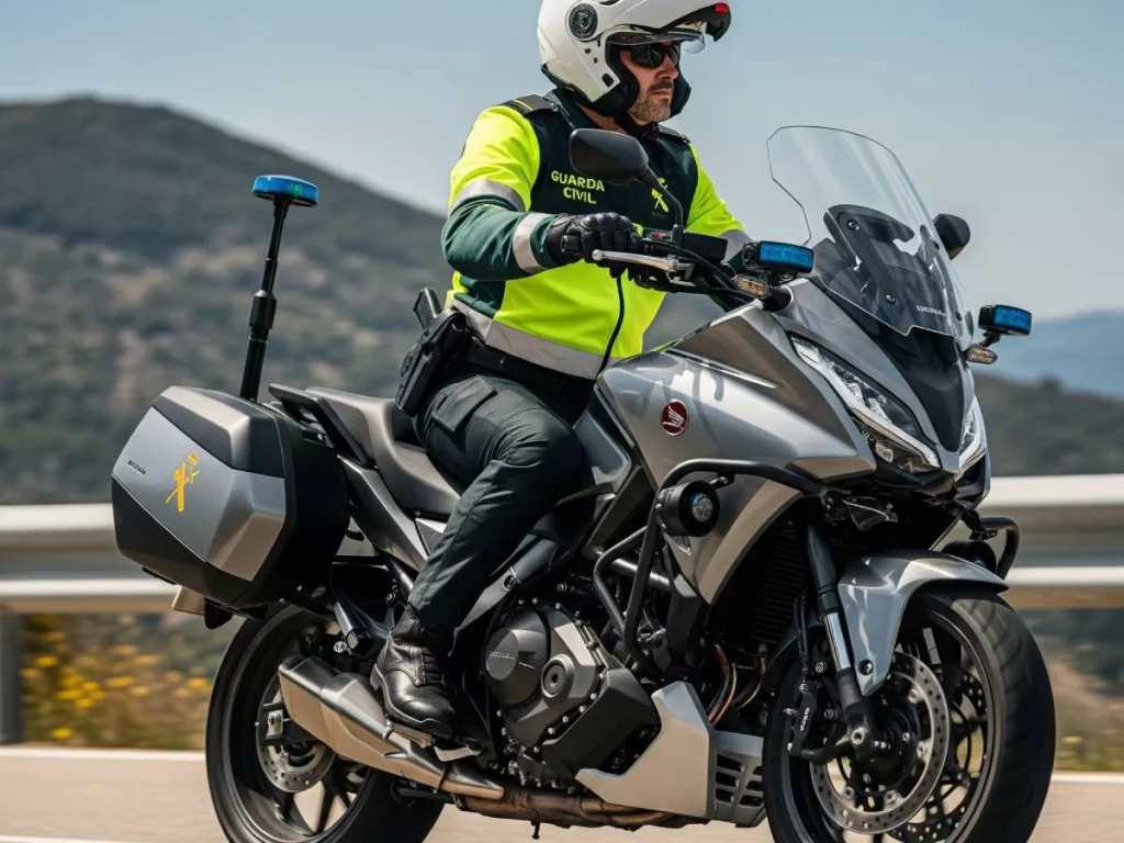 Agente Guardia Civil moto Honda moderna carreteras