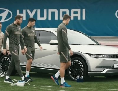 El nuevo Hyundai Ioniq 5 da energía a las cintas de correr del Atlético de Madrid
