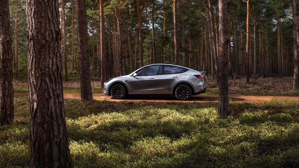 2023 Tesla Model Y. Imagen estática lateral.