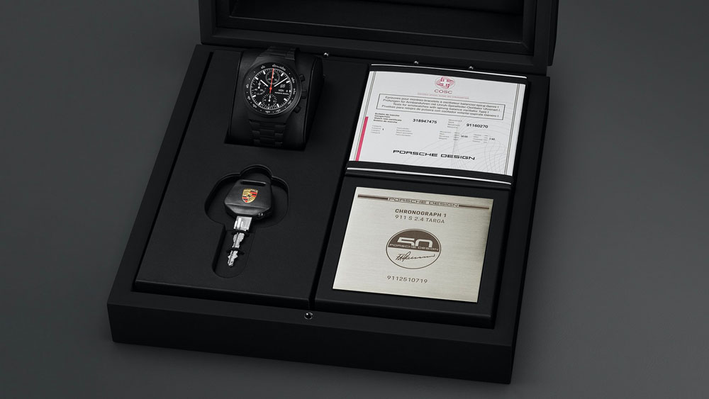 Porsche 911 Targa S 2.4 1972. Imagen detalle llave y reloj.
