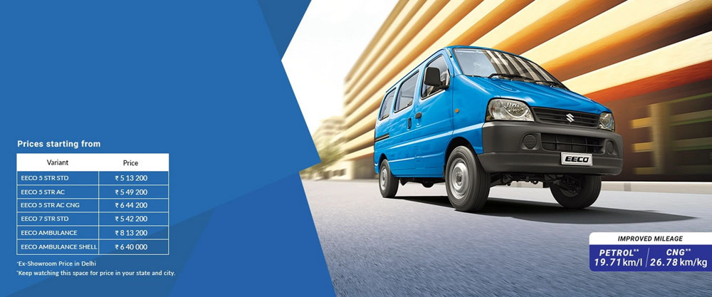 Suzuki Maruti Eeco. Imagen precios.