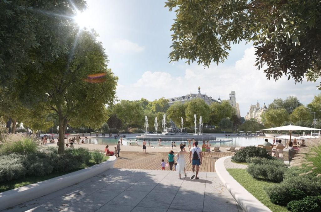 La Plaza de Cibeles, en Madrid, se convertiría en una zona de playa.