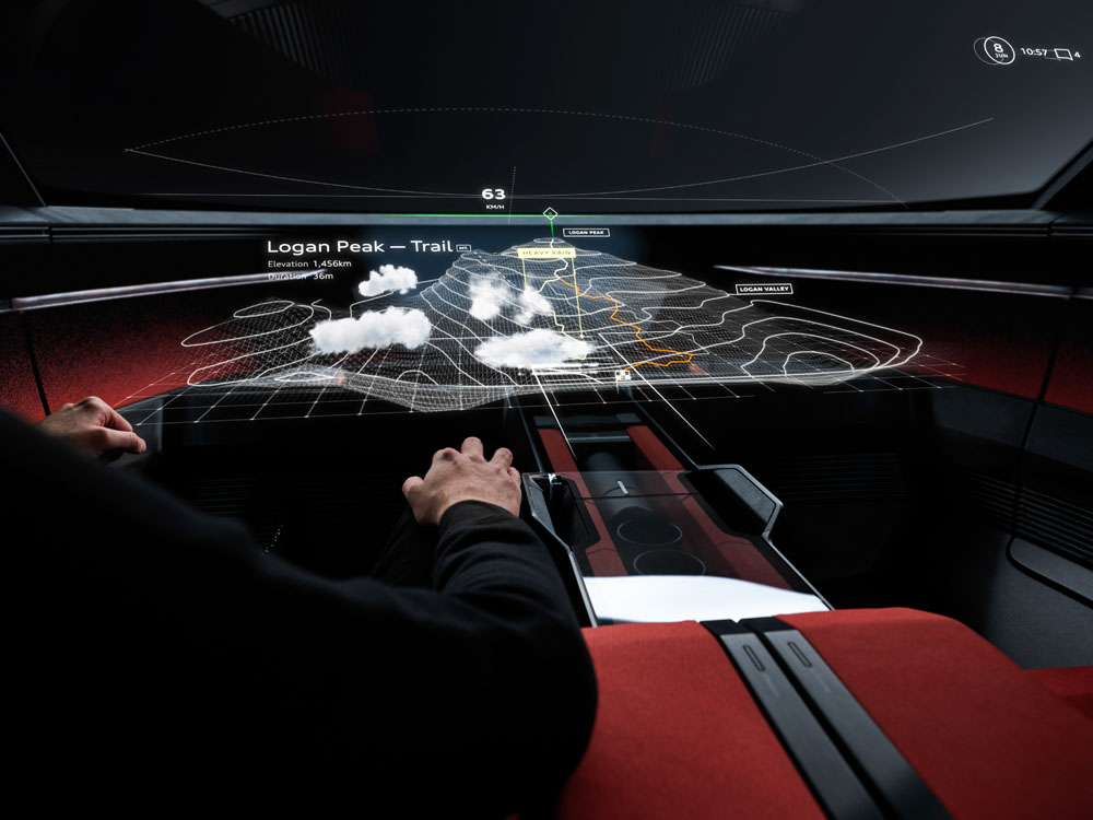 2023 Audi activesphere concept. Imagen salpicadero.