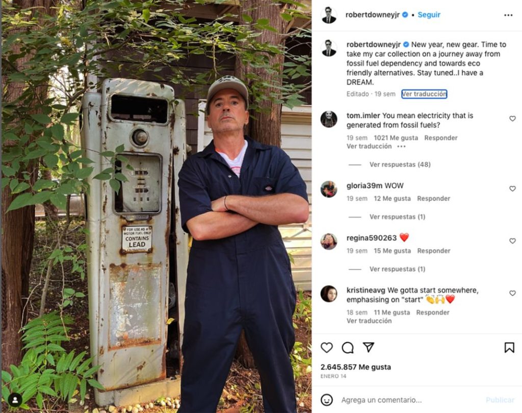 Instagram Robert Downey Dreams cars Motor16