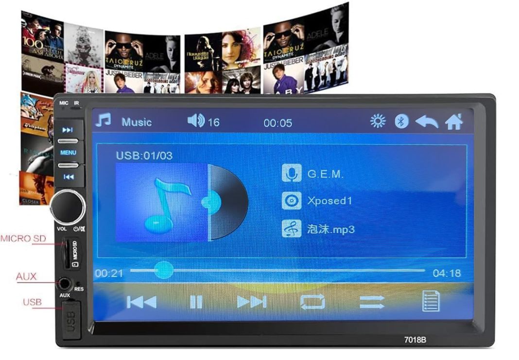 Radio Con Pantalla Táctil Dual DVD Para Coche De Doble DIN Audio  Bluetooth/Llamadas Manos Libres