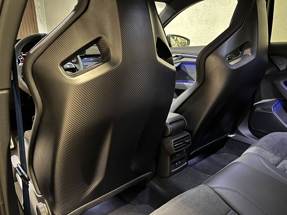 2023 Audi RS3 Performance Sportback. Prueba. Imagen detalle asientos.