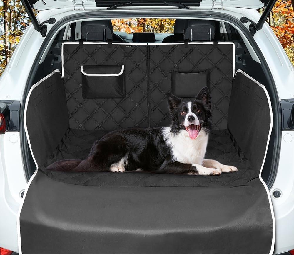 Protector universal del maletero del coche para perros, 2 bolsillos  grandes, antideslizante impermeable, cubierta del maletero para la mayoría  de los coches