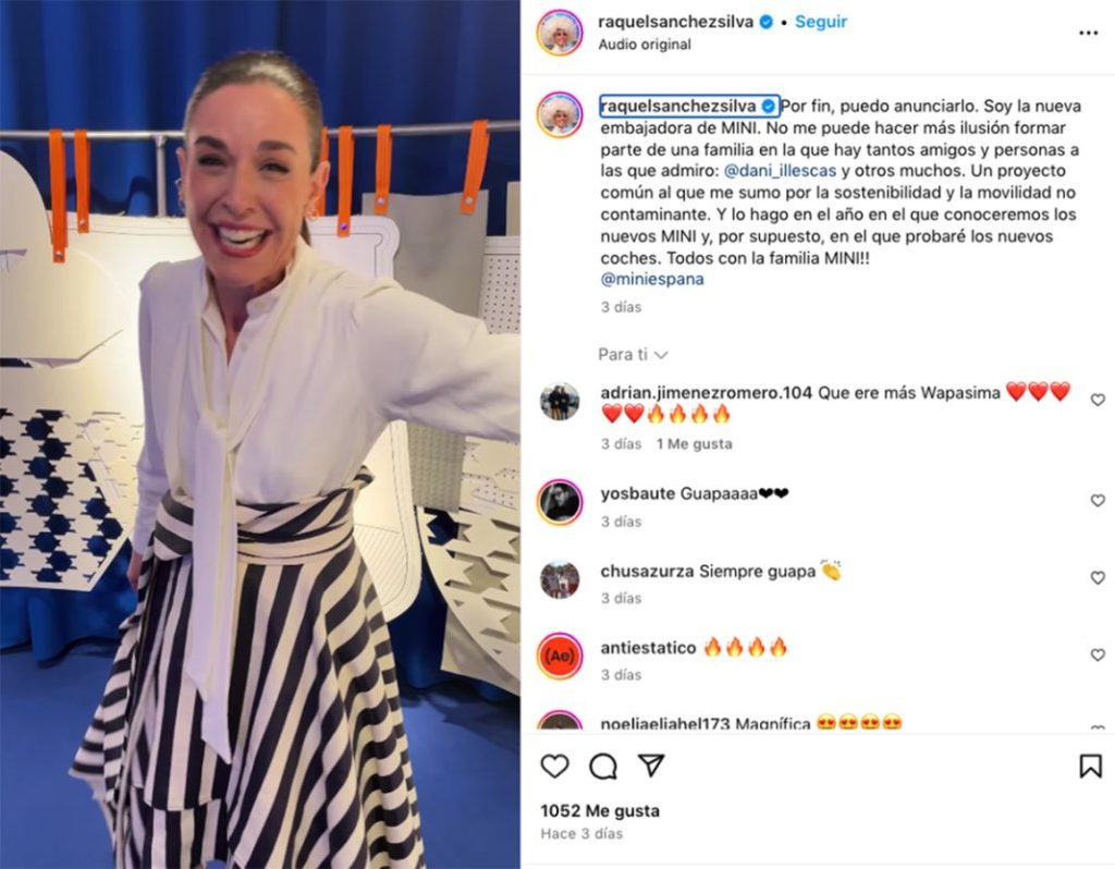 Raquel Sanchez Silva instagram Mini Motor16