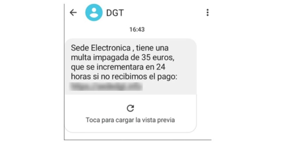 SMS fraude DGT Incibe febrero 20242 Motor16