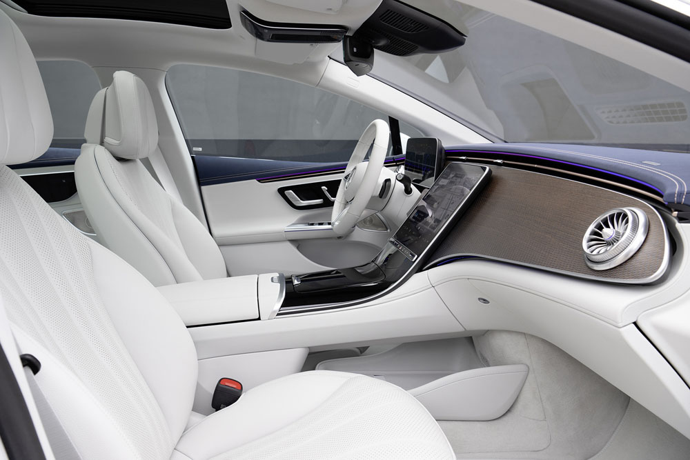Mercedes-Benz EQE 350+. Imagen asientos delanteros.