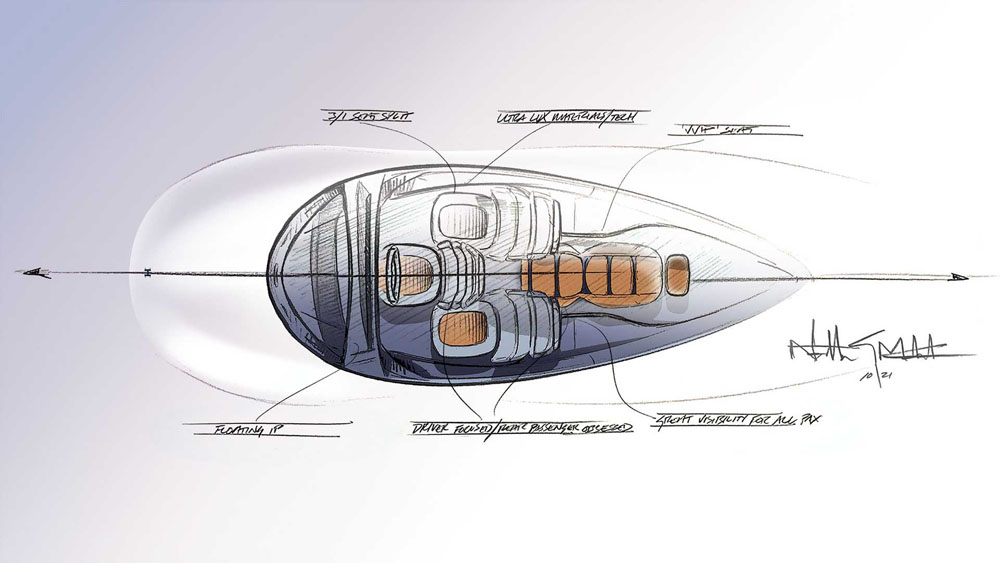 Hennessey Project Deep Space. Boceto superior.