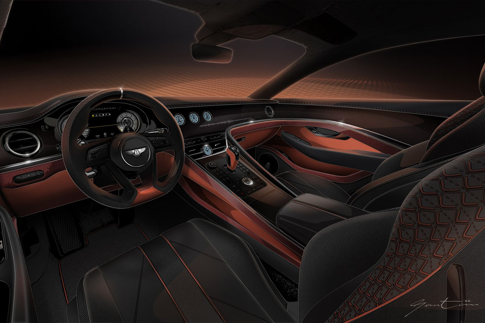 Bentley Batur. Boceto interior.