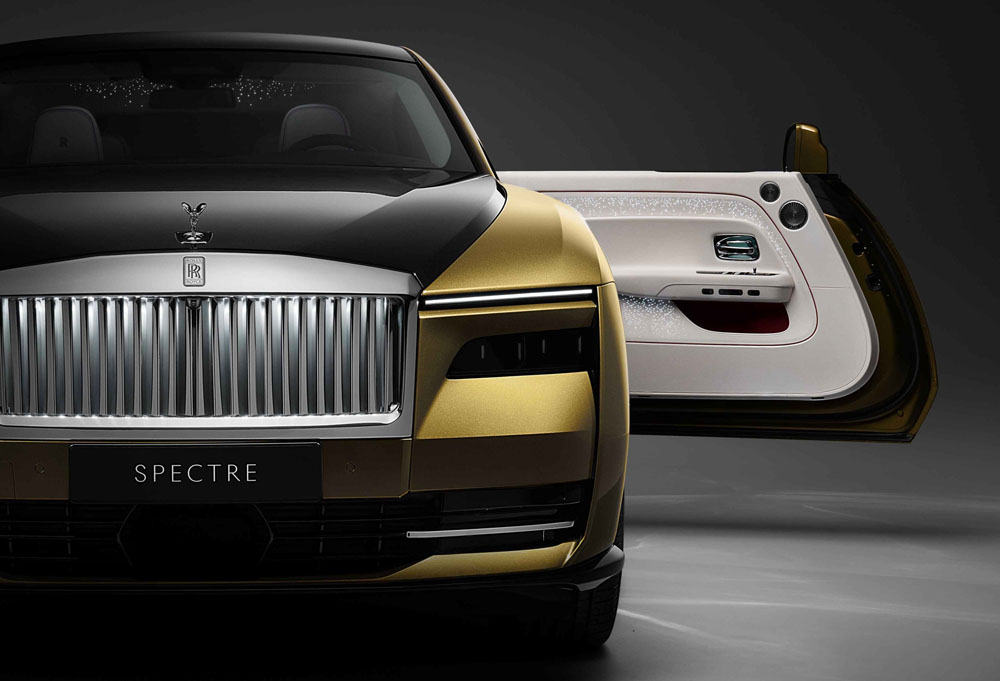 Rolls-Royce Spectre. Imagen detalle frontal.