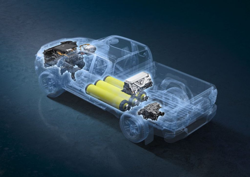Toyota Hilux hidrógeno. Imagen radiografía.