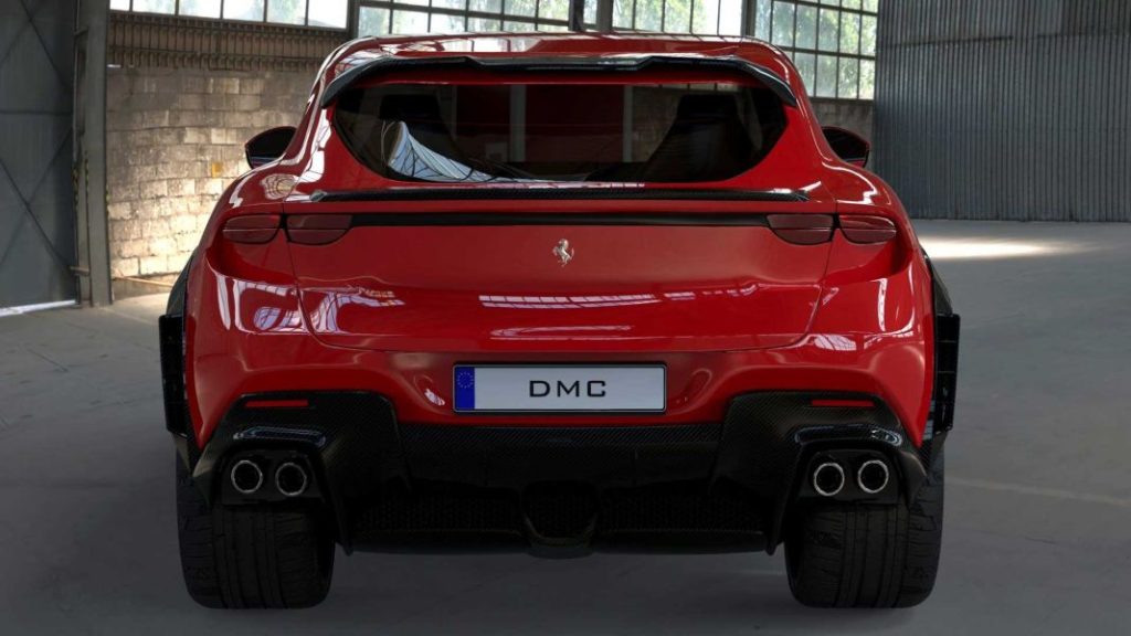 DMC Ferrari Purosangue Fuego. Imagen estudio trasera.