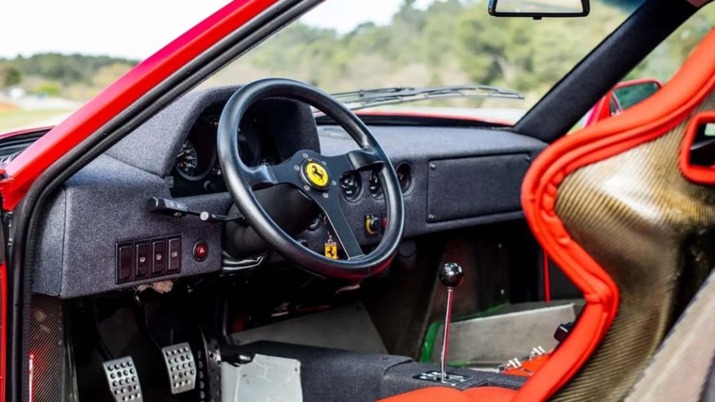 1989 Ferrari F40 Alain Prost. Imagen interior.