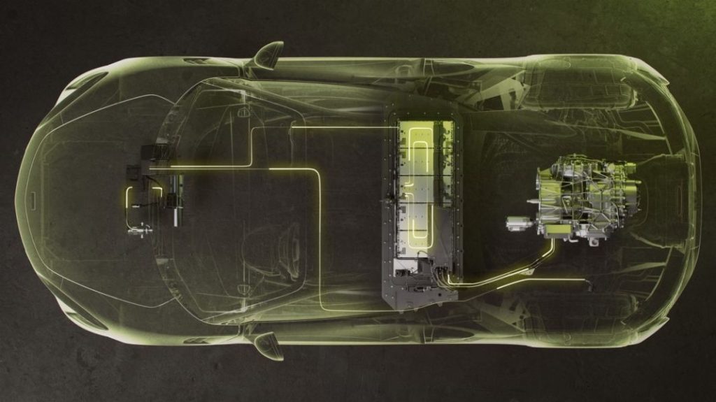 2022 McLaren Artura. Imagen radiografía mecánica.