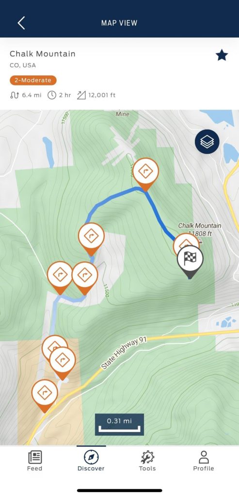 Bronco Trail app Map View Motor16