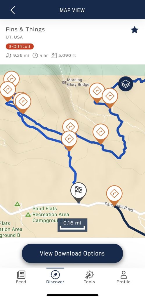 Bronco Trail app Points of Interest Motor16